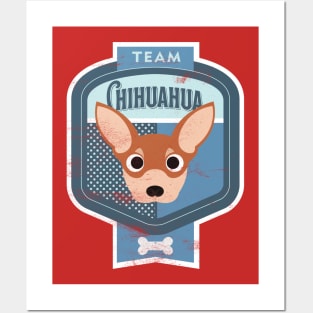 Team Chihuahua - Distressed Chihuahua Beer Label Design Posters and Art